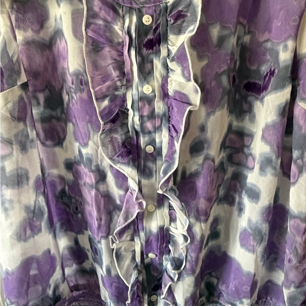 LOFT Multicolor Ruffle Blouse - Picture 3 of 4